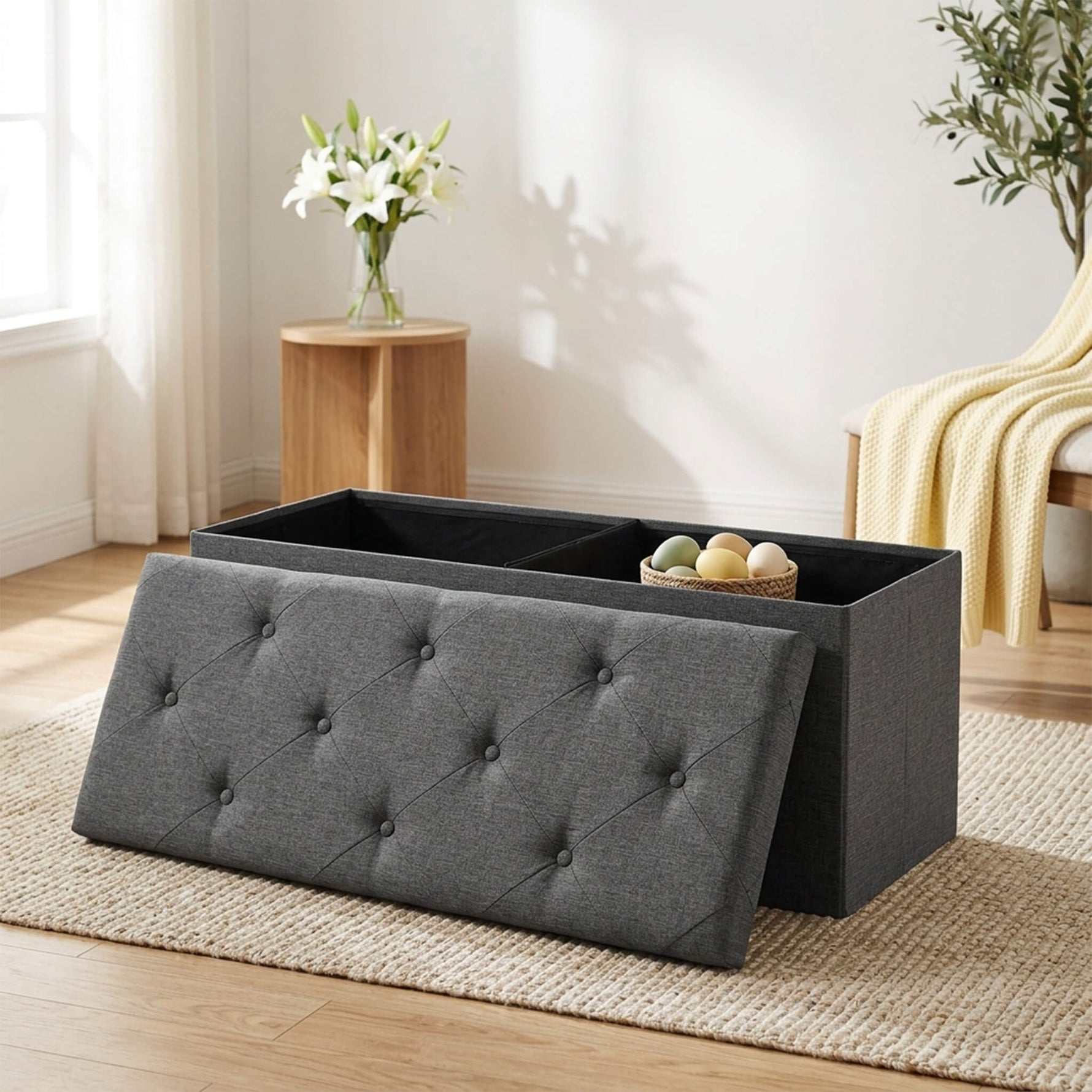 StockMAX Bed Footstool with Storage for Bedroom and Entry Door
