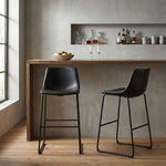 StockMAX Faux Leather Bar Stools with Metal Legs for Kitchen & Counter