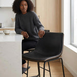 StockMAX Barstool, Industrial Faux Leather, for Kitchen Dining Room