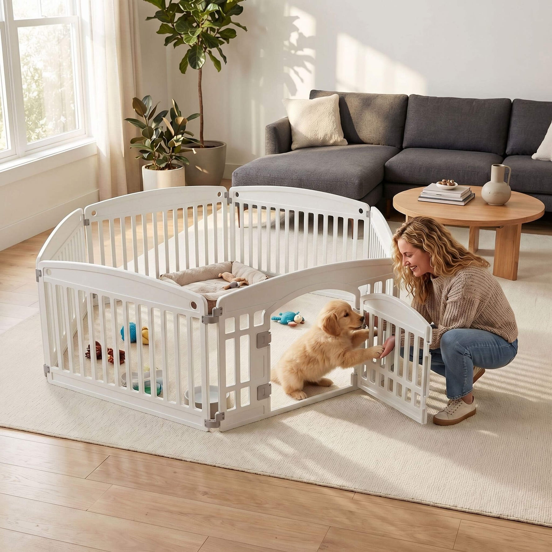 StockMAX Plastic Dog Playpen with Door, Puppy Fence