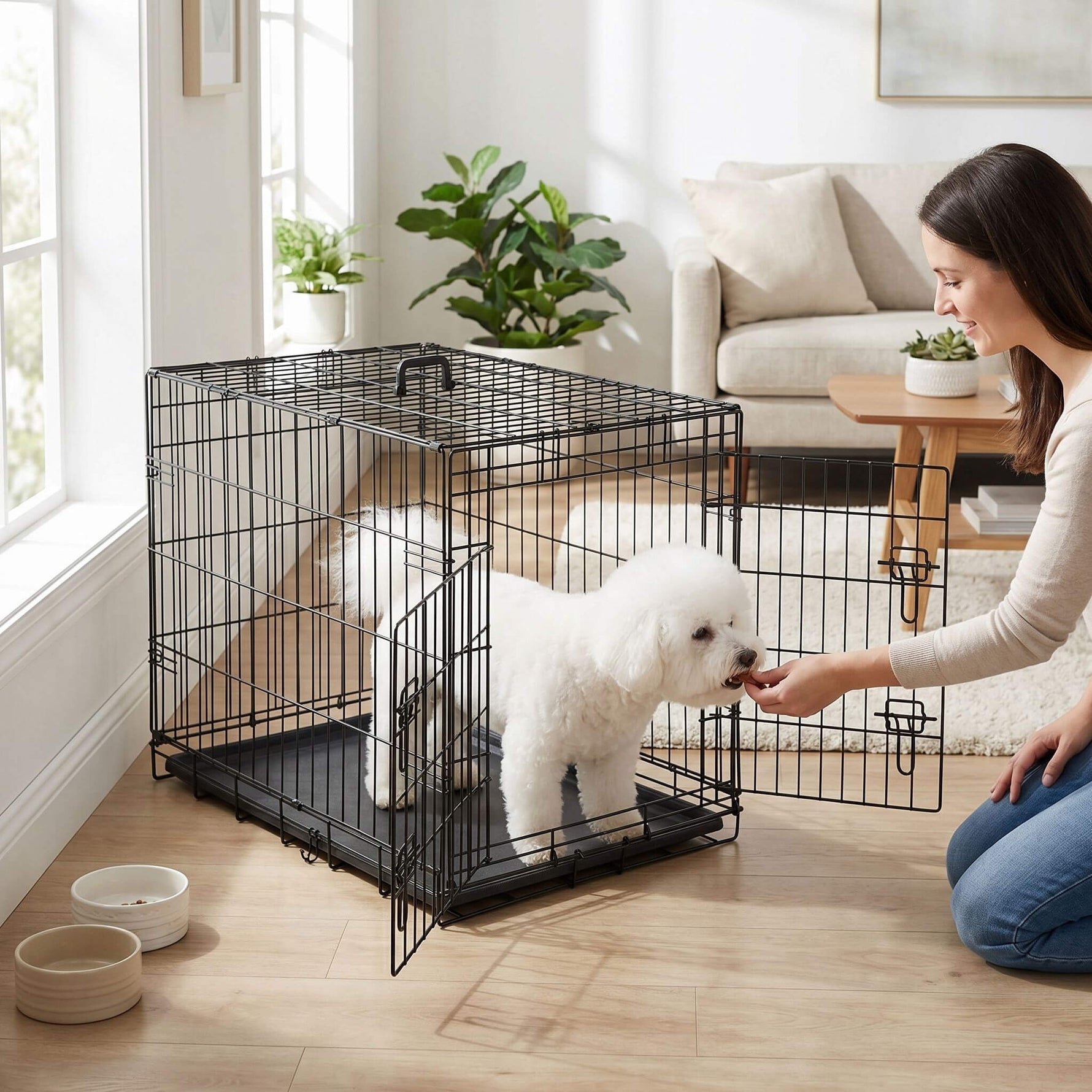StockMAX Dog Crate Double Door with Divider Foldable Indoor/Outdoor