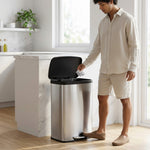 StockMAX 21 Gallon Step-On Trash Can with Lid for Kitchen and Home Use