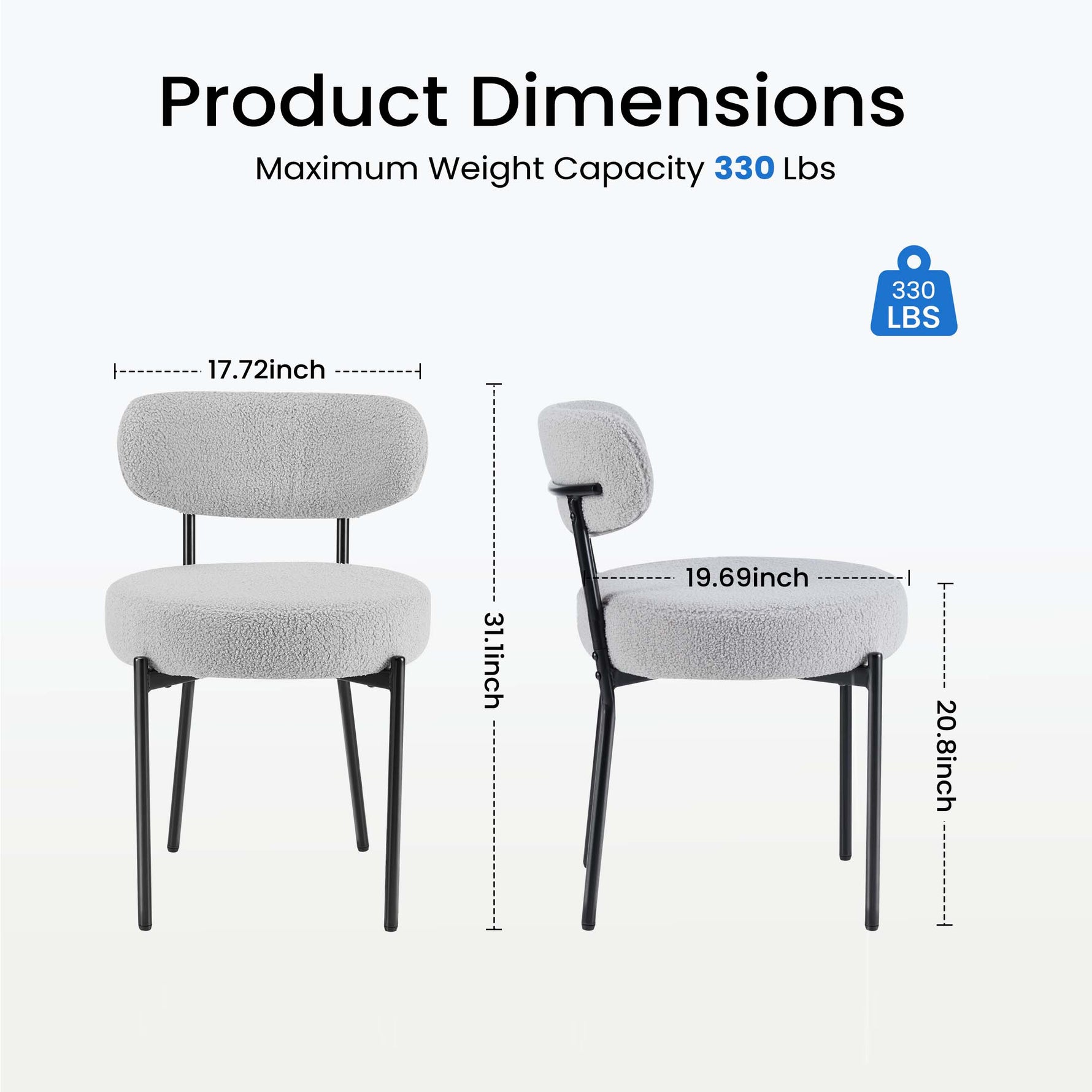 StockMAX Dining Chair Set of 2 Soft Cushions for Dining Room