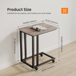 StockMAX C-Shaped Side Table with Removable Casters for Small Spaces