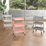 StockMAX 3-Tier Rolling Storage Cart with Lockable Wheels