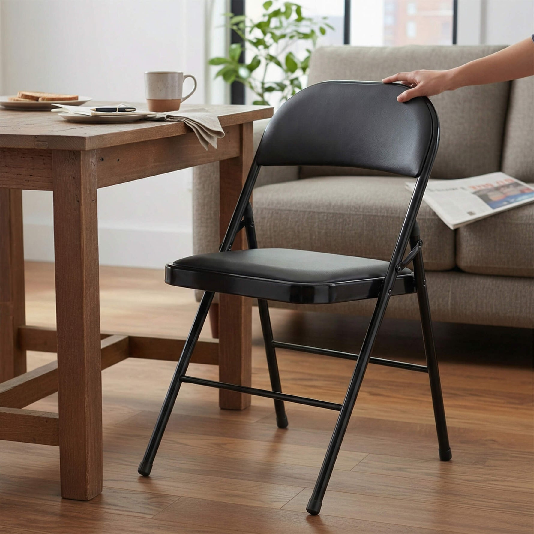 StockMAX Leather Folding Chair for Events and Home Use(set of 2)