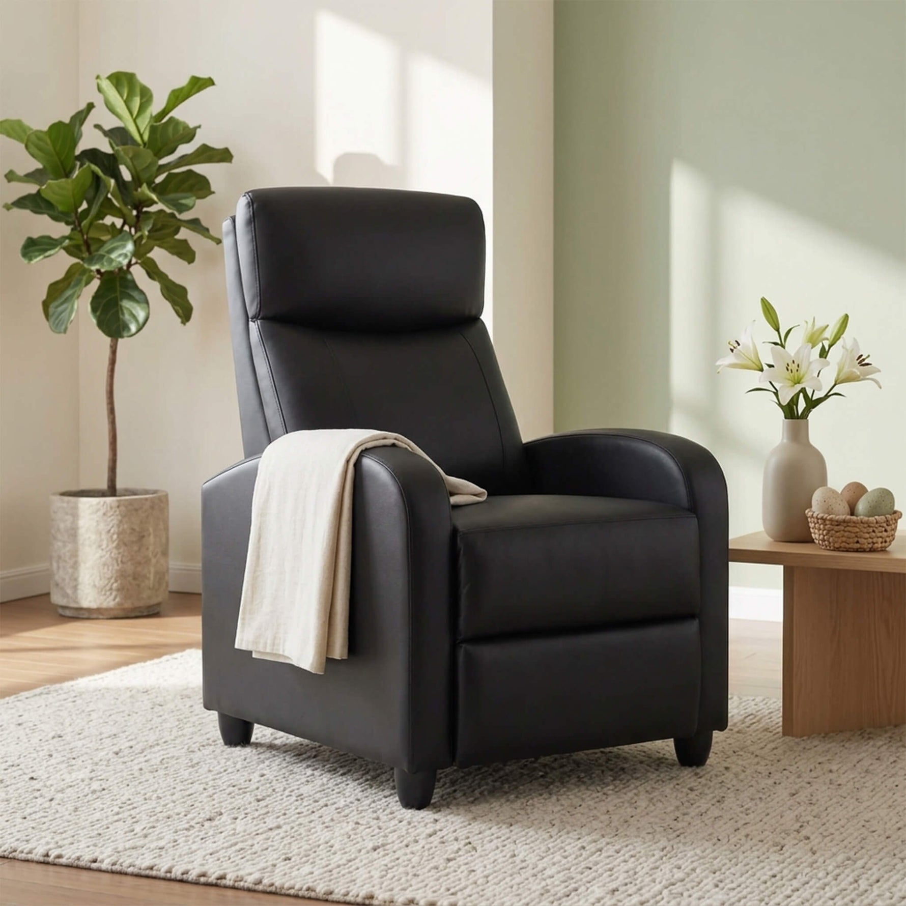 StockMAX Manual Recliner Massage and Heating for Living Room