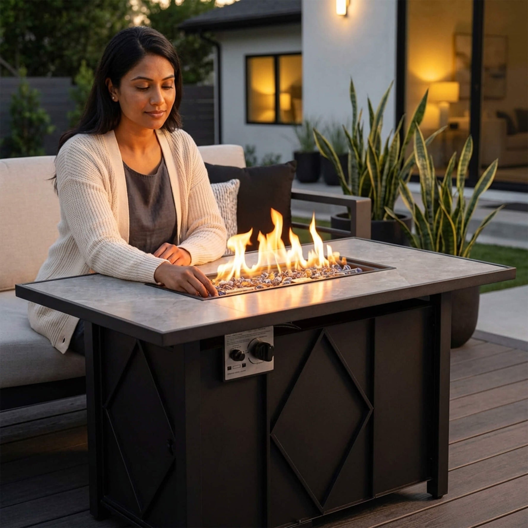 StockMAX 43" Outdoor Fire Pit Table with 50,000 BTU Heater