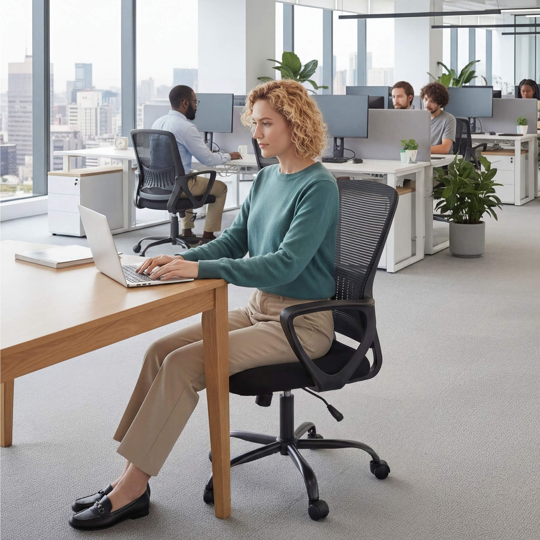 StockMAX Office Chair with Lumbar Support and Armrests