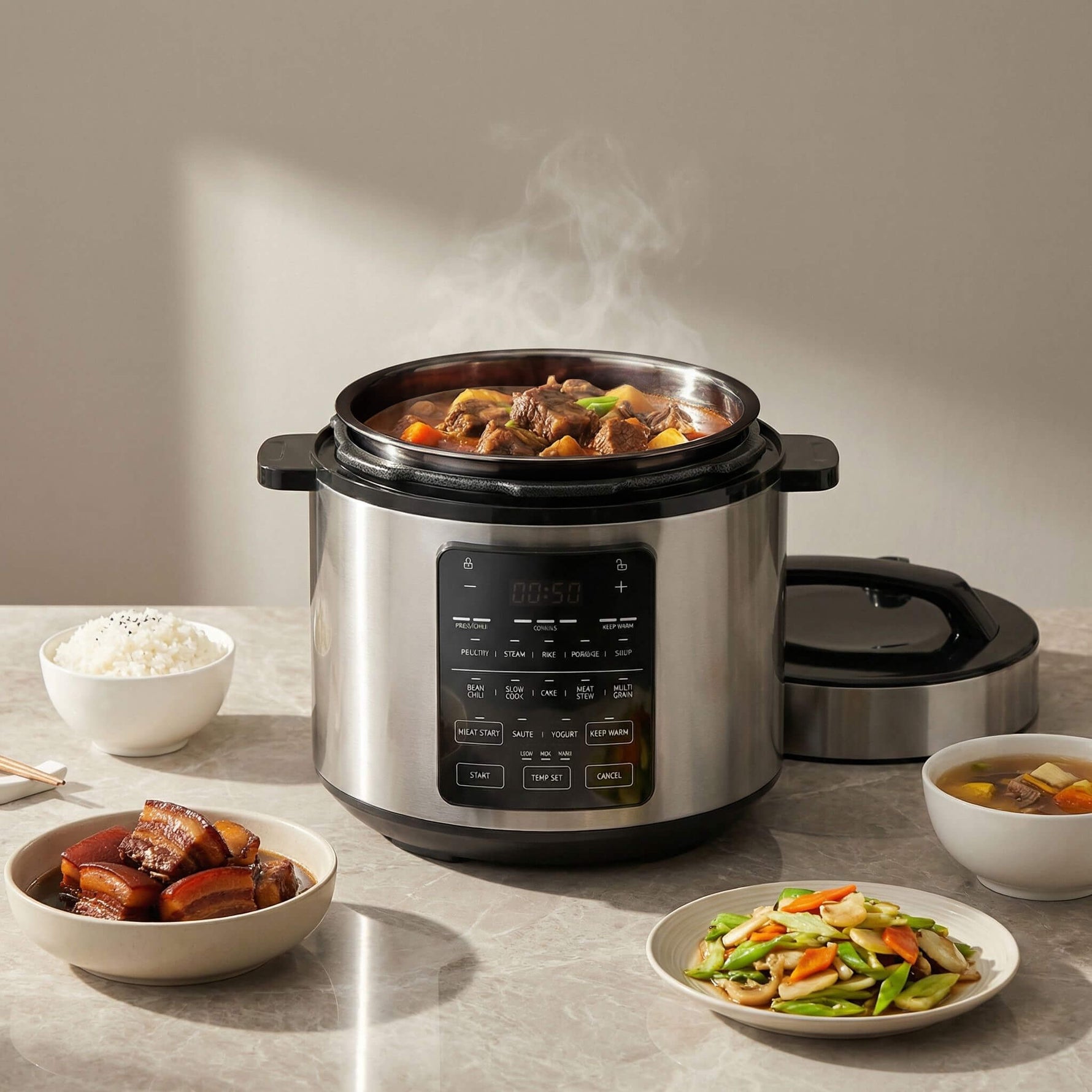 StockMAX 12-in-1 Electric Pressure Cooker with Stainless Steel Pot