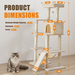 StockMAX 63 Inch Plush Cat Tree Tower for Indoor Cats