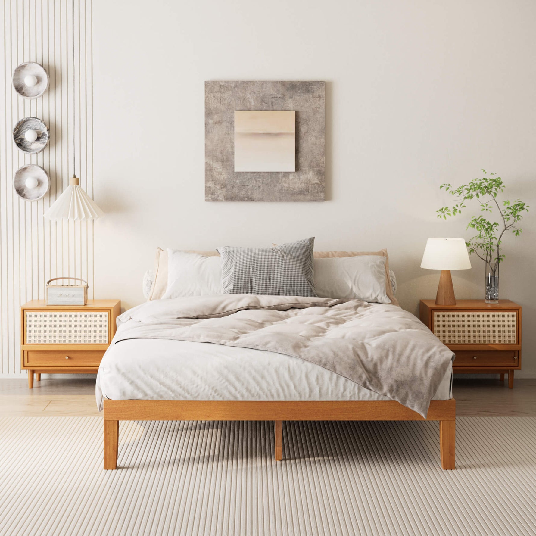 StockMAX Minimalist Solid Wood Bed Frame for Bedroom