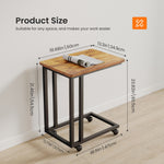 StockMAX C-Shaped Side Table with Removable Casters for Small Spaces