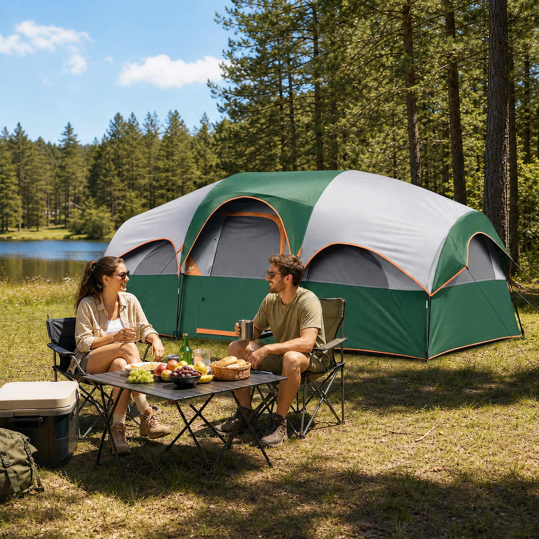 StockMAX 8‑Person Family Camping Tent for Outdoor Camping