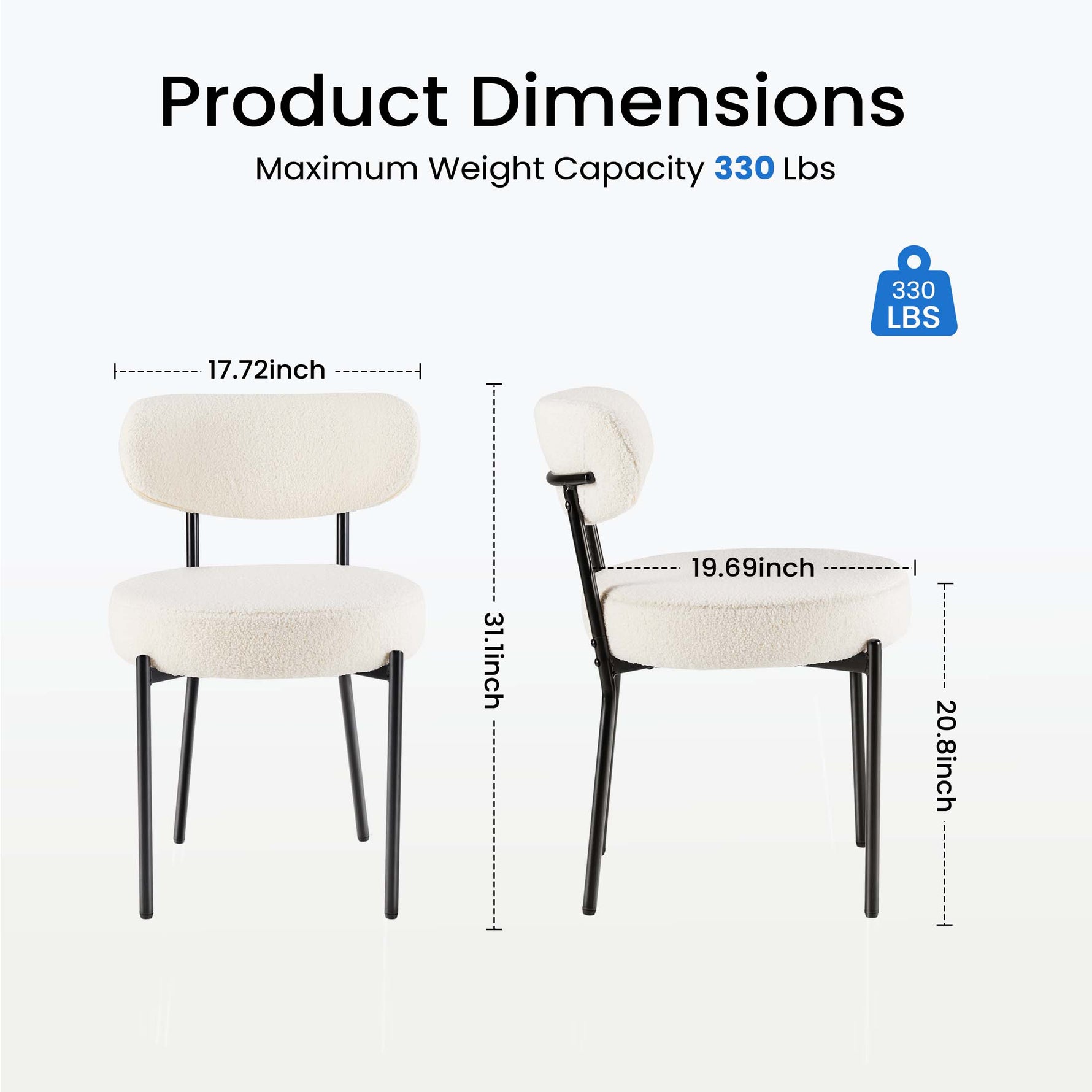 StockMAX Dining Chair Set of 2 Soft Cushions for Dining Room