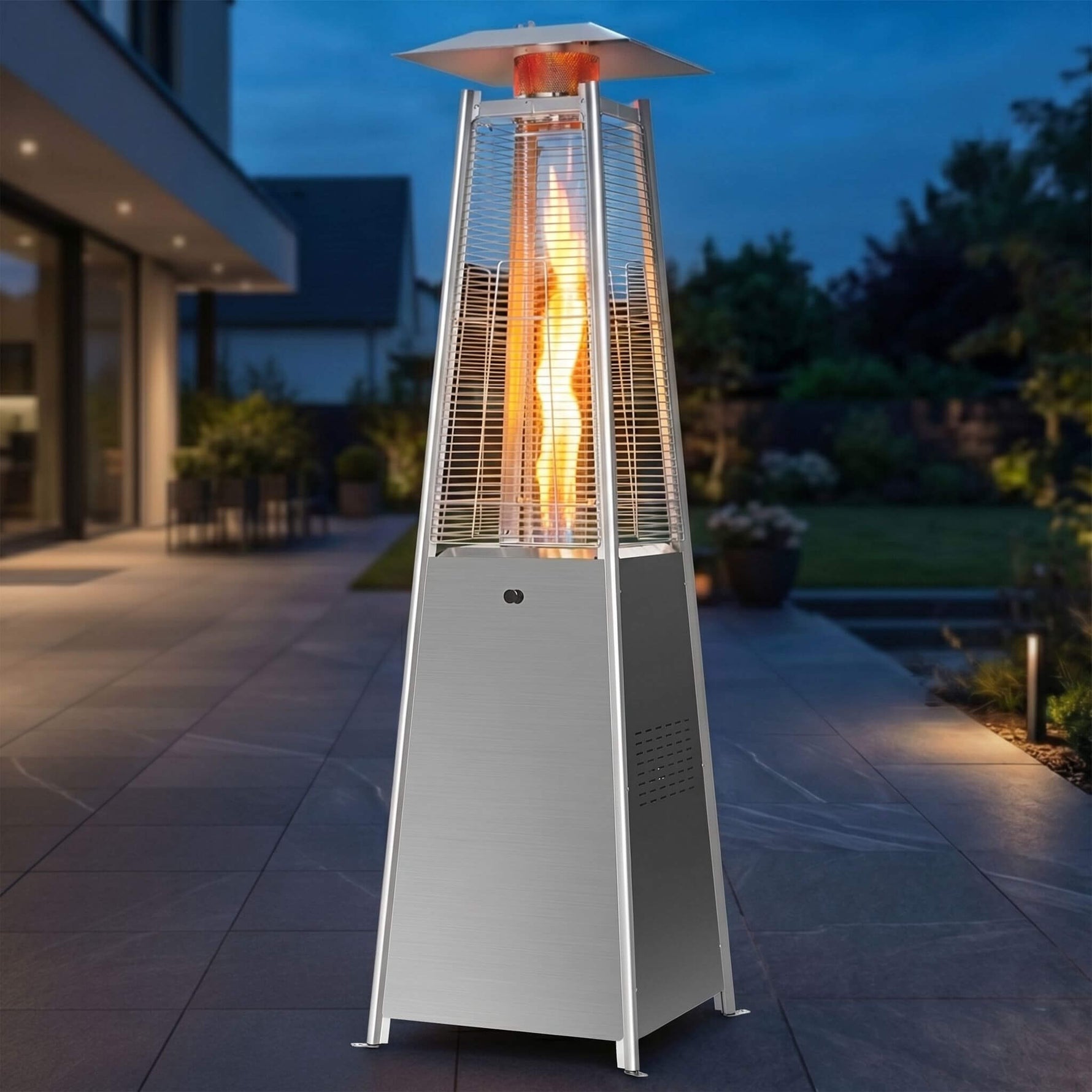 StockMAX 48,000 BTU Pyramid Propane Gas Patio Heater with LED Light