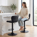 StockMAX Faux Leather Diamond-Quilted Bar Stool-set of 2