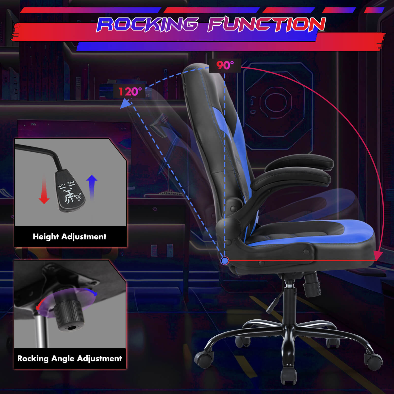 StockMAX Leather Gaming Chair Height Adjustable For Playroom