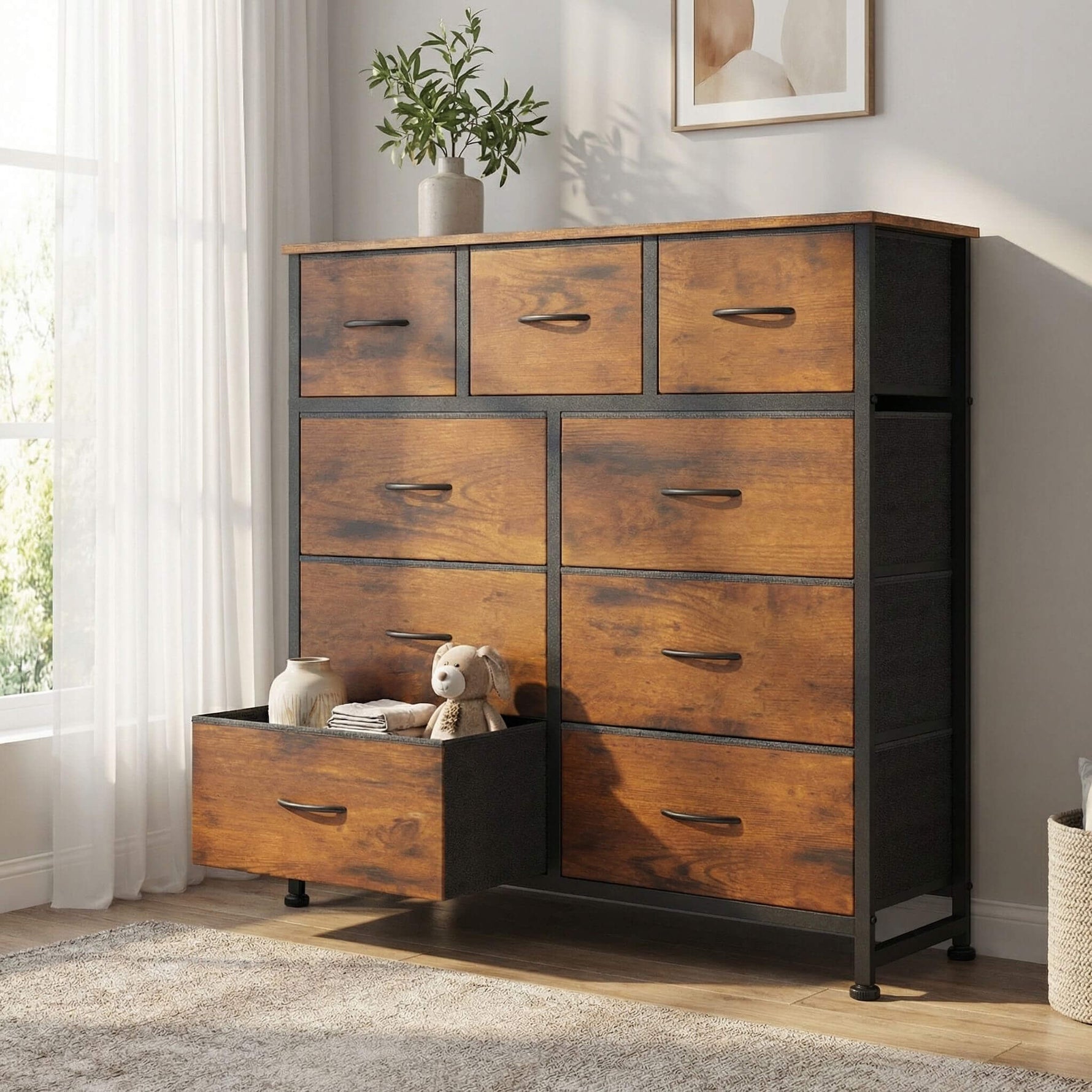 StockMAX Storage Cabinet with 9 Fabric Drawer For Children's Room