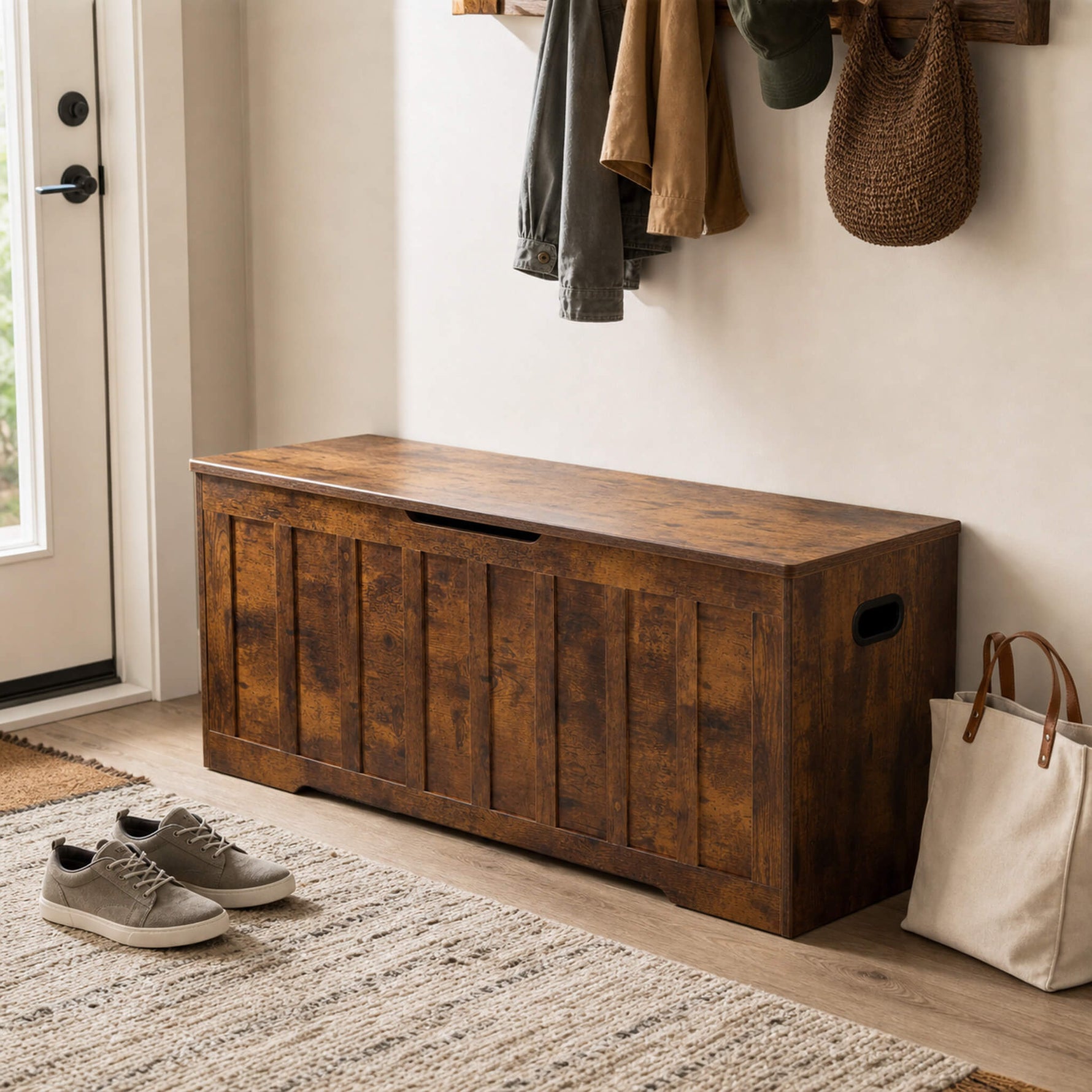 StockMAX Wooden Storage Bench with Soft-Close Lid