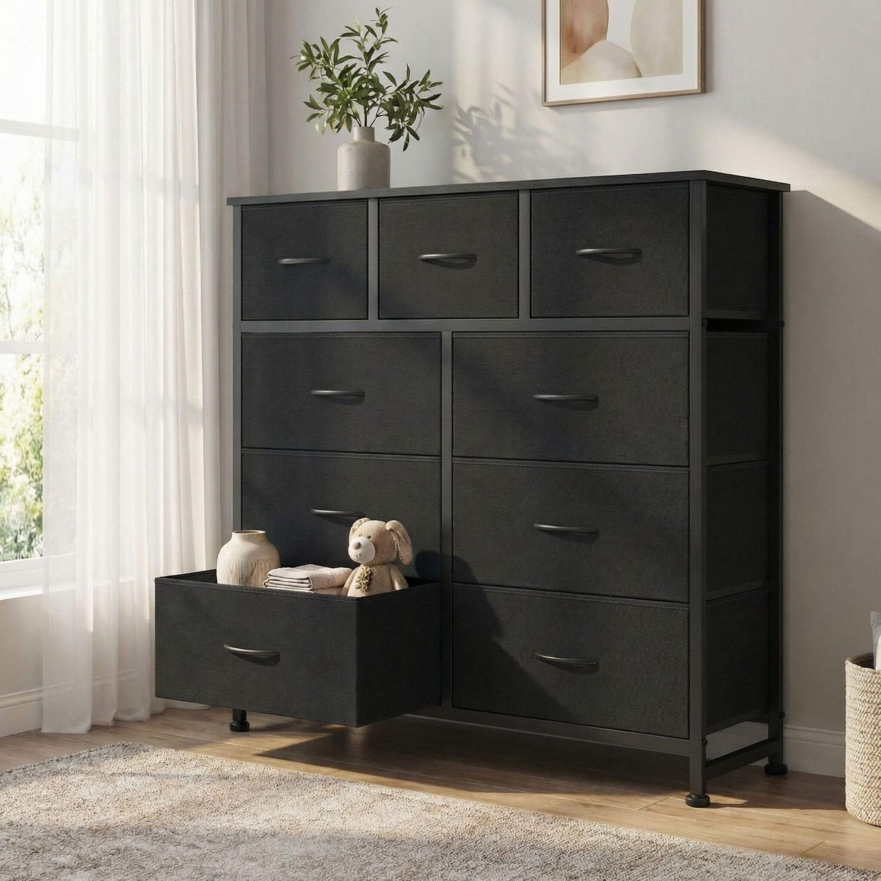 StockMAX Storage Cabinet with 9 Fabric Drawer For Children's Room