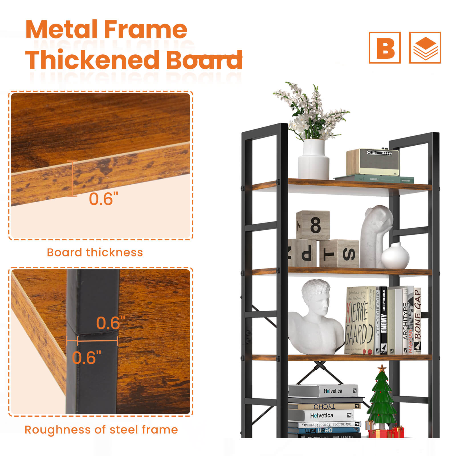 StockMAX Shelf Bookcase for Living Room Bedroom