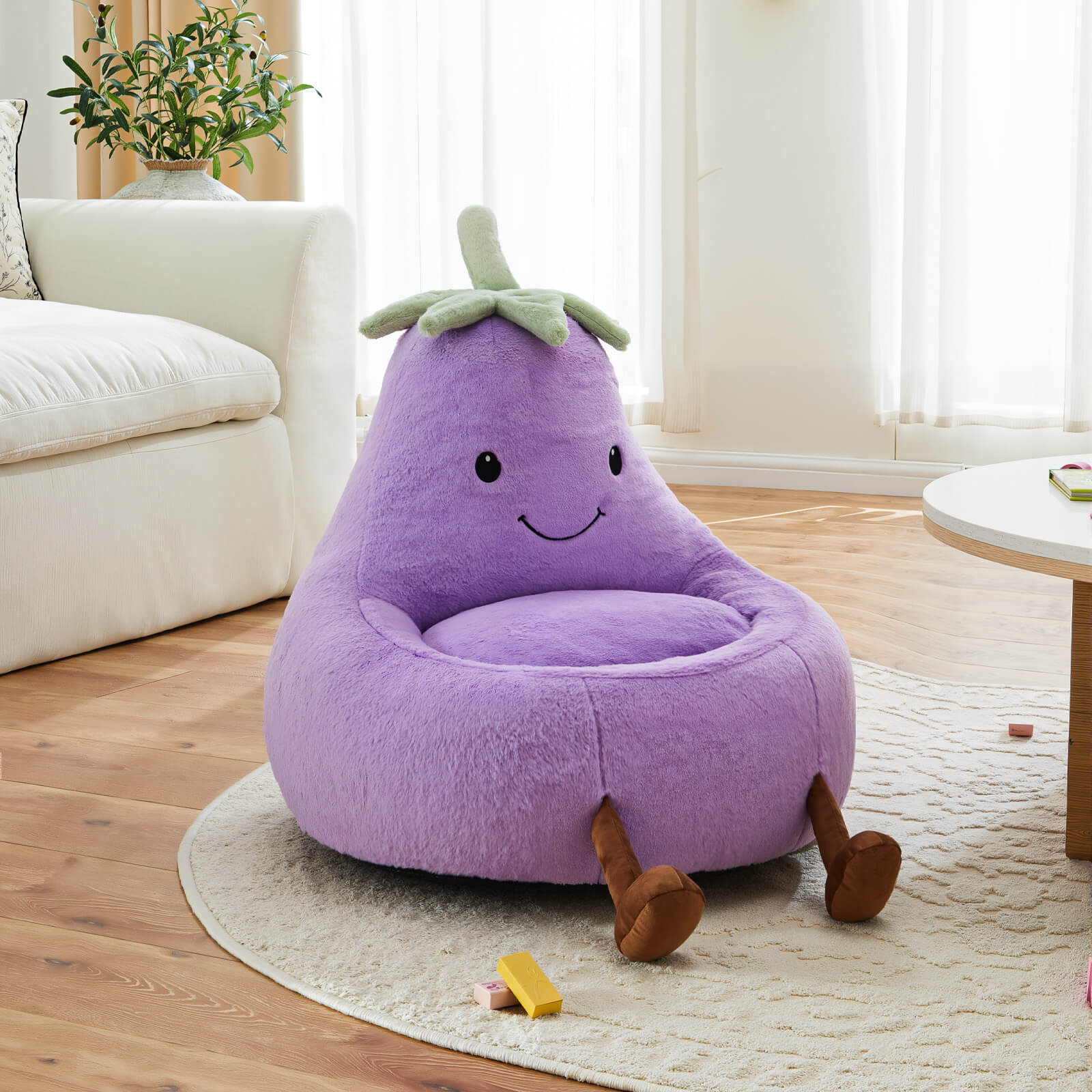 StockMAX Eggplant Bean Bag Chair – Soft ＆ Supportive