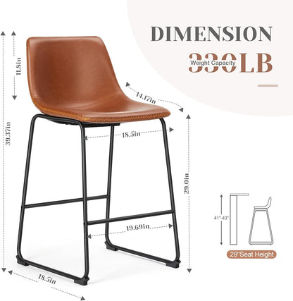 Counter Height Bar Stools with Back 6014