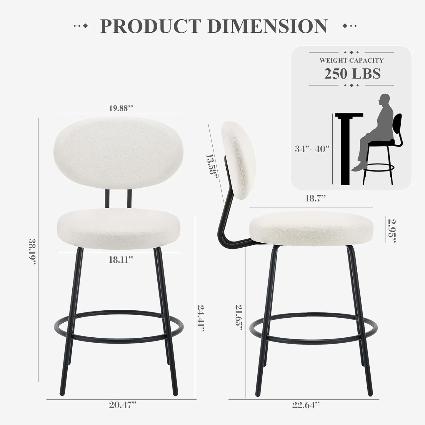 Modern Fabric Barstool 6151