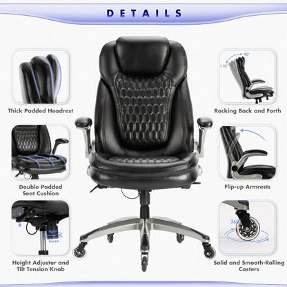 Office Chair-Ergonomic Computer Desk Chair with Thick Seat  6686