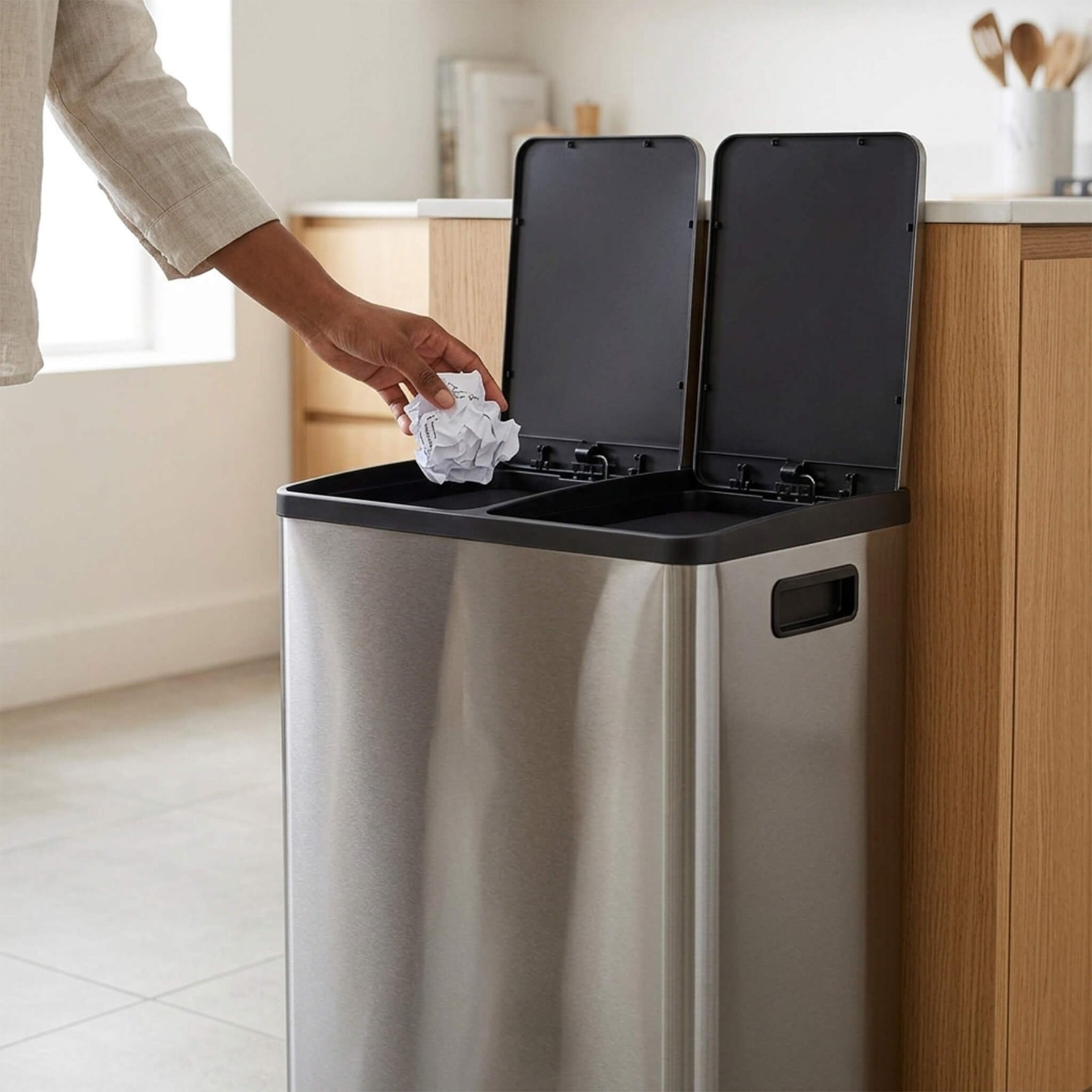 StockMAX Stainless Steel Bin with Pedal Keeps Kitchen Odour Free