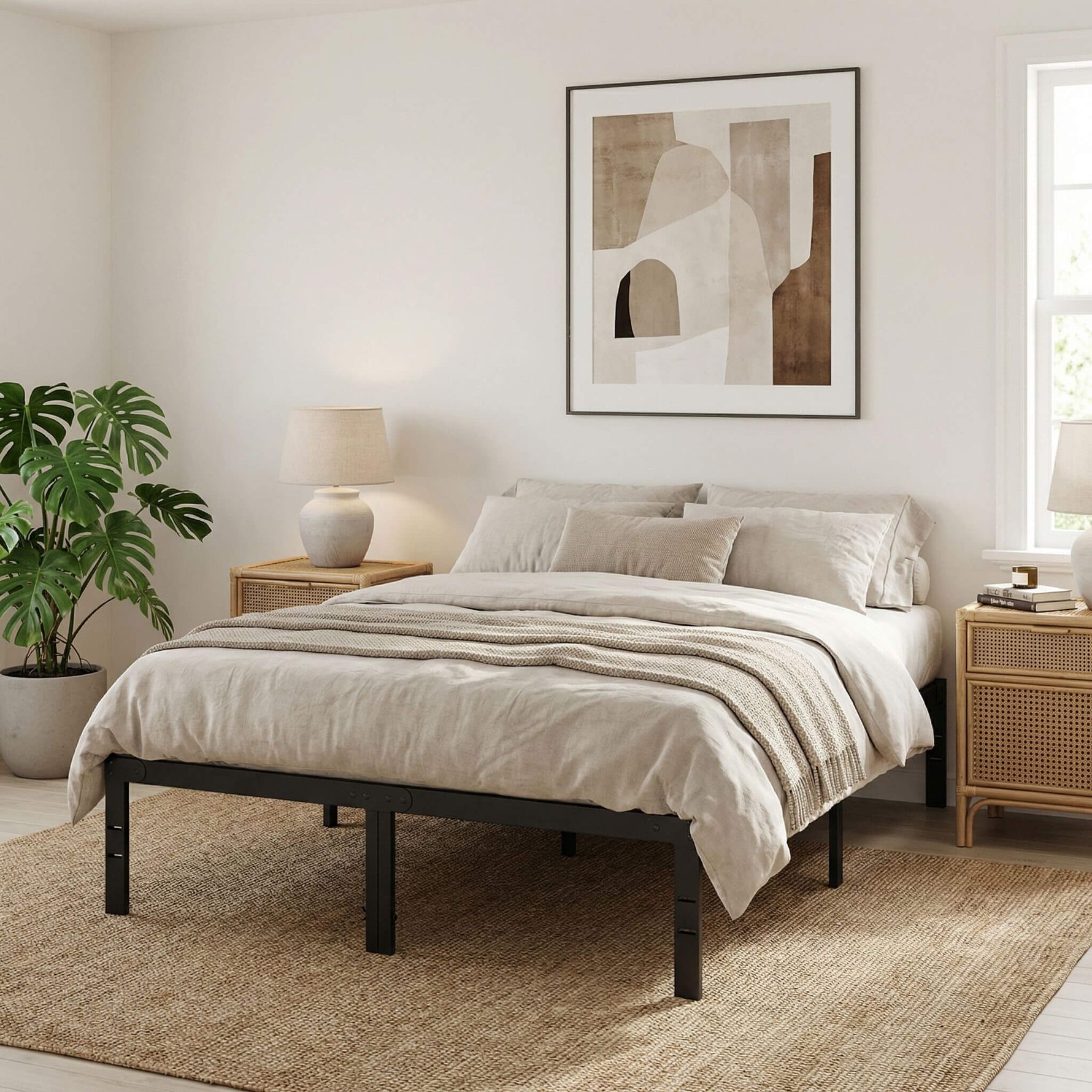 StockMAX Heavy Duty Metal Bed Frame with Under-Bed Storage for Bedroom