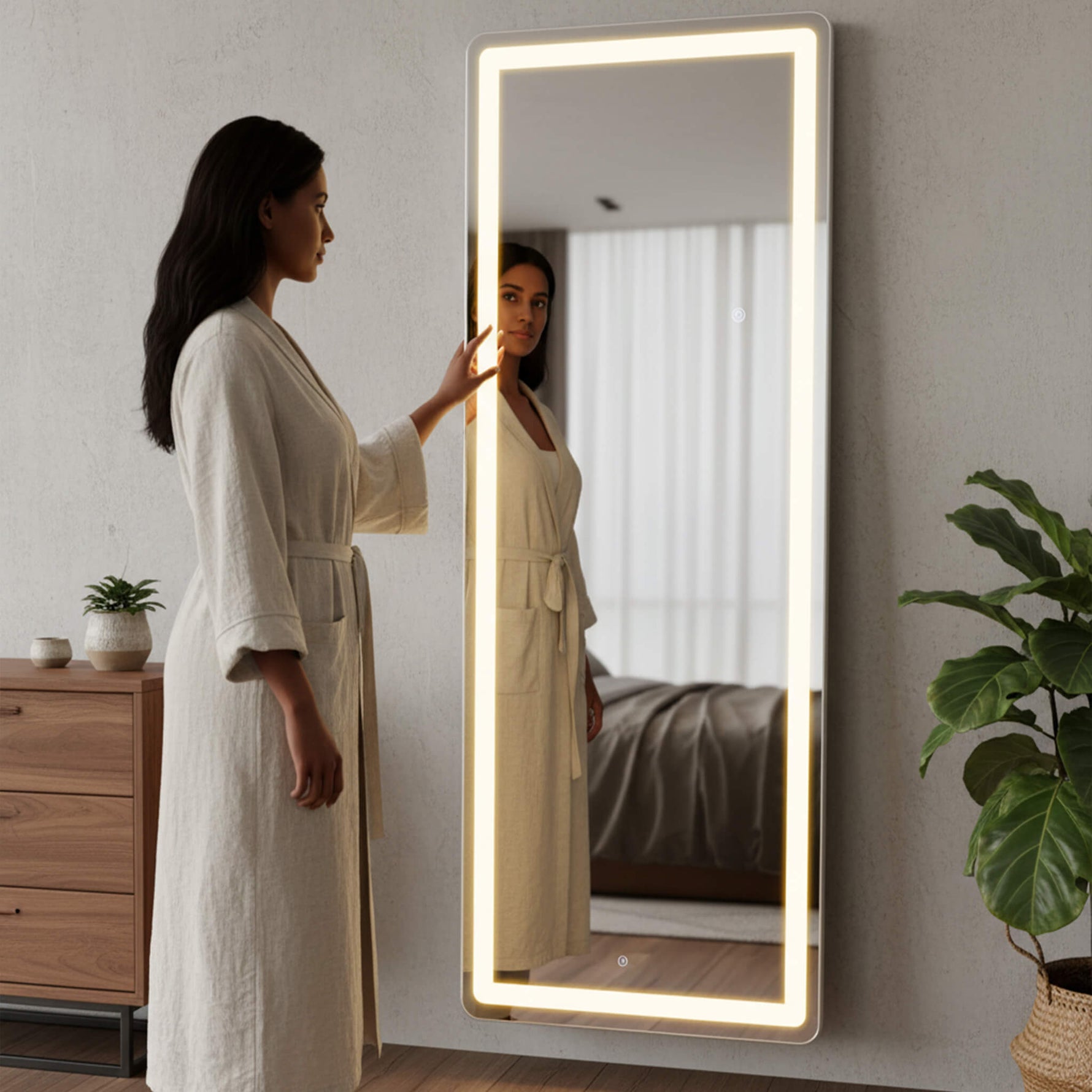 StockMAX Tri-colour LED Illuminated Mirror for Indoors