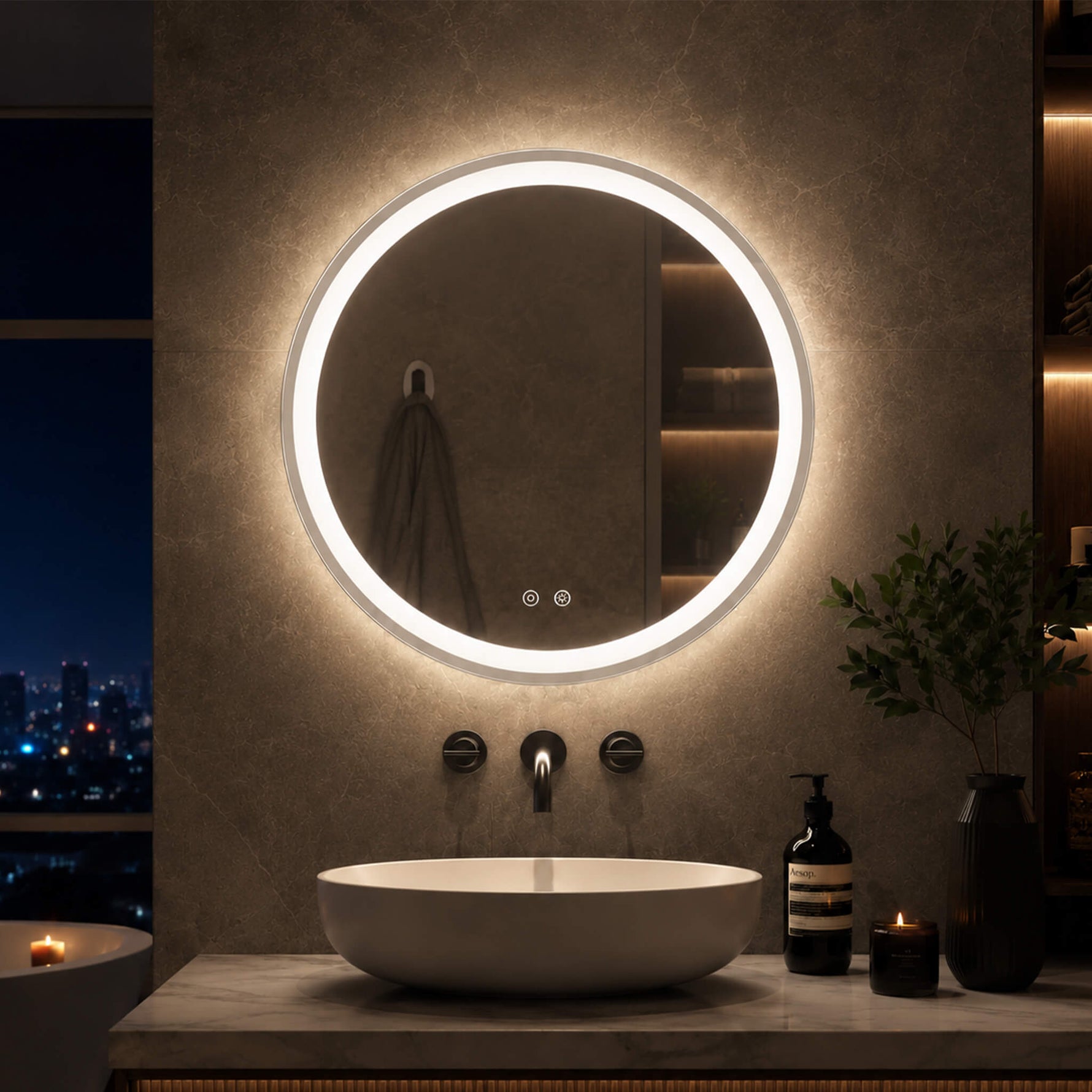StockMAX Adjustable, Lighted, Anti-Fog Makeup Mirror for Bathroom