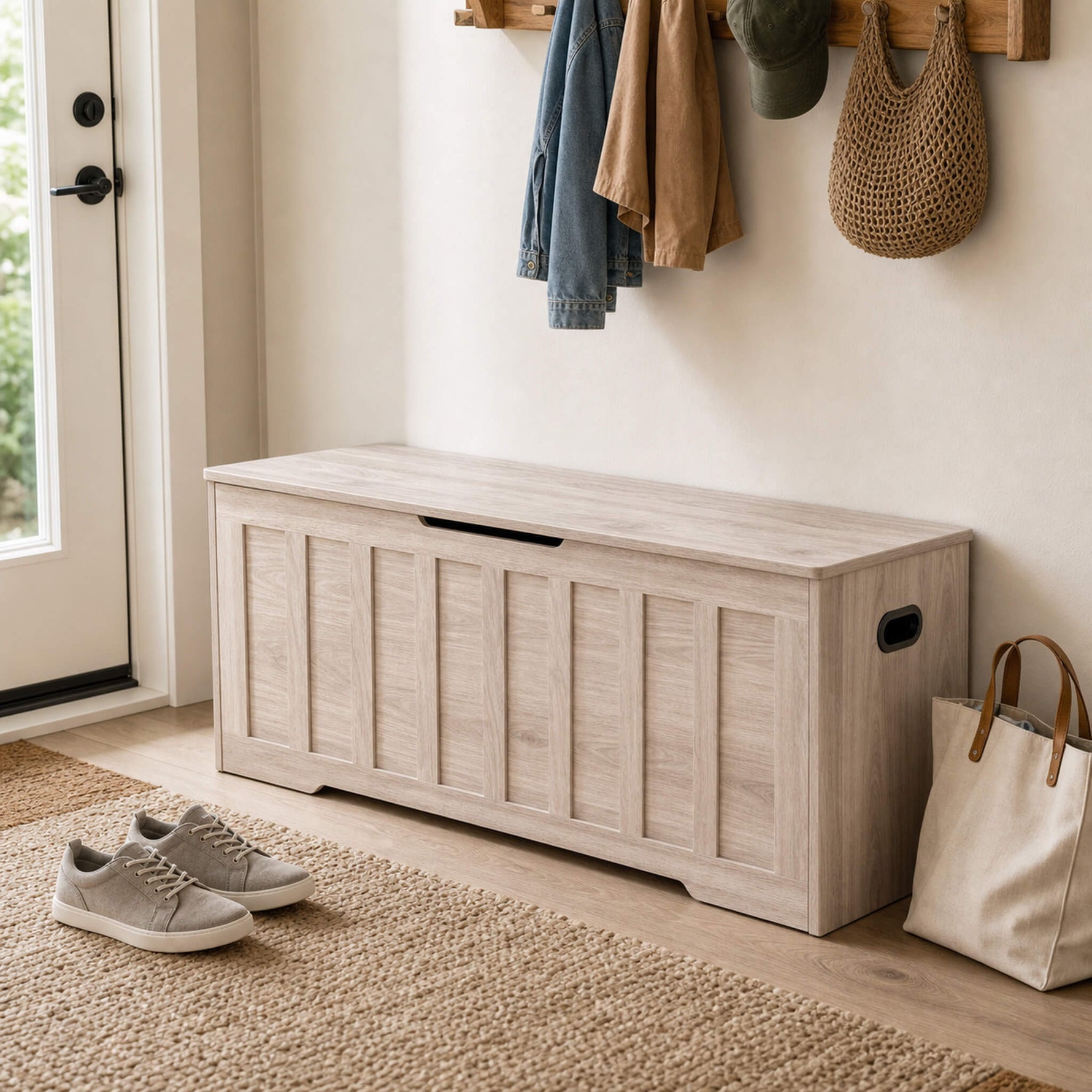 StockMAX Wooden Storage Bench with Soft-Close Lid