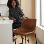 StockMAX Barstool, Industrial Faux Leather, for Kitchen Dining Room