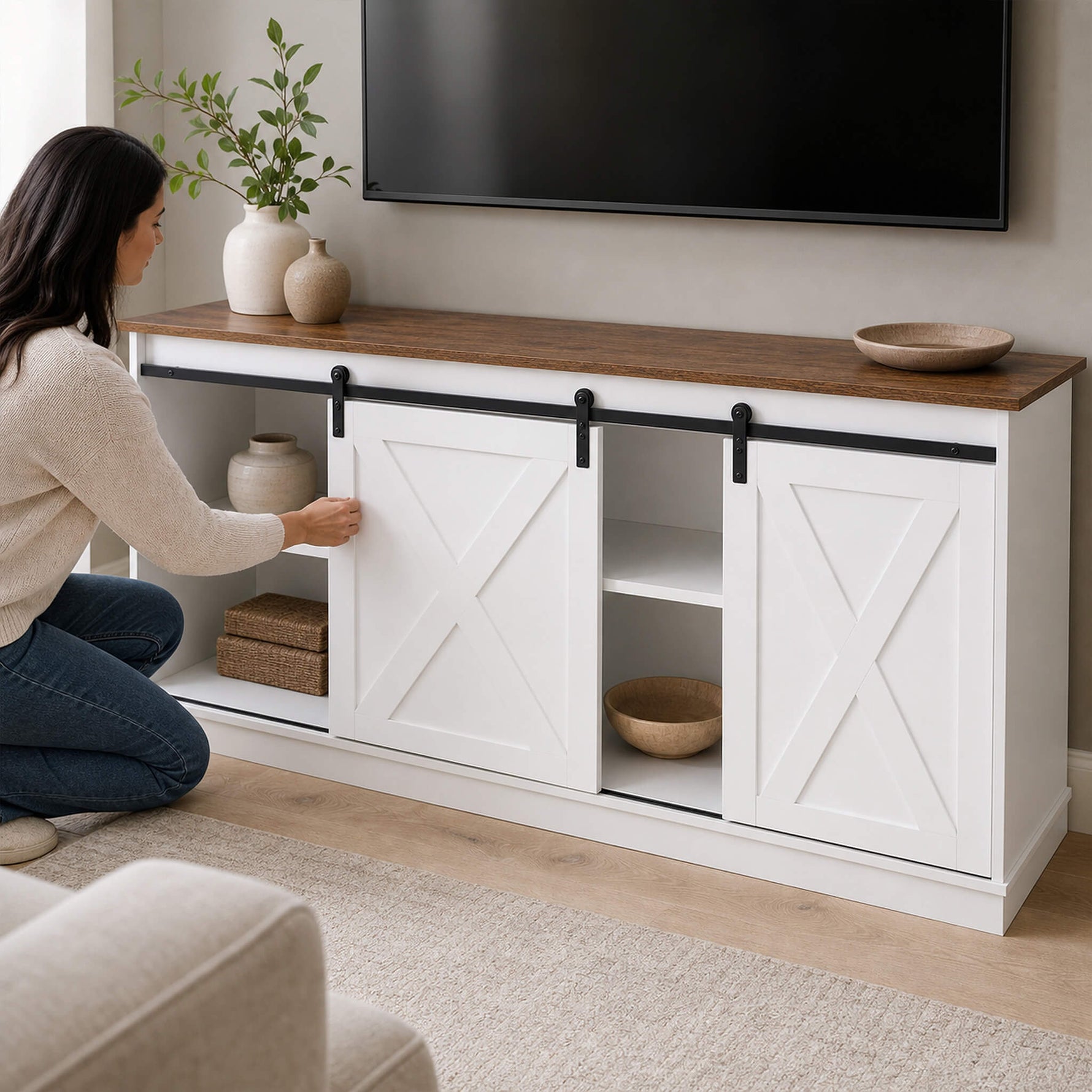 StockMAX 58“ Sliding Barn Door TV Cabinet