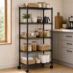 StockMAX Heavy Duty Rolling Wire Storage Shelves for Kitchen/Pantry/Basement