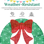 StockMAX Illuminated Christmas Wreath - Outdoor Holiday Decor with Remote