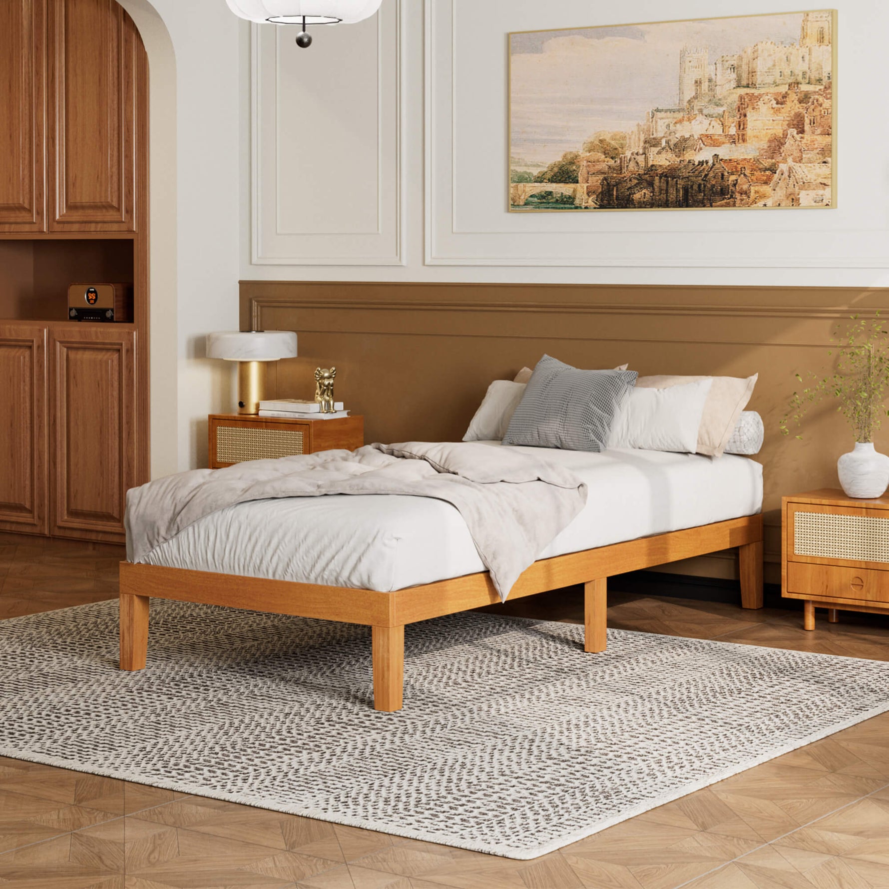 StockMAX Minimalist Solid Wood Bed Frame for Bedroom