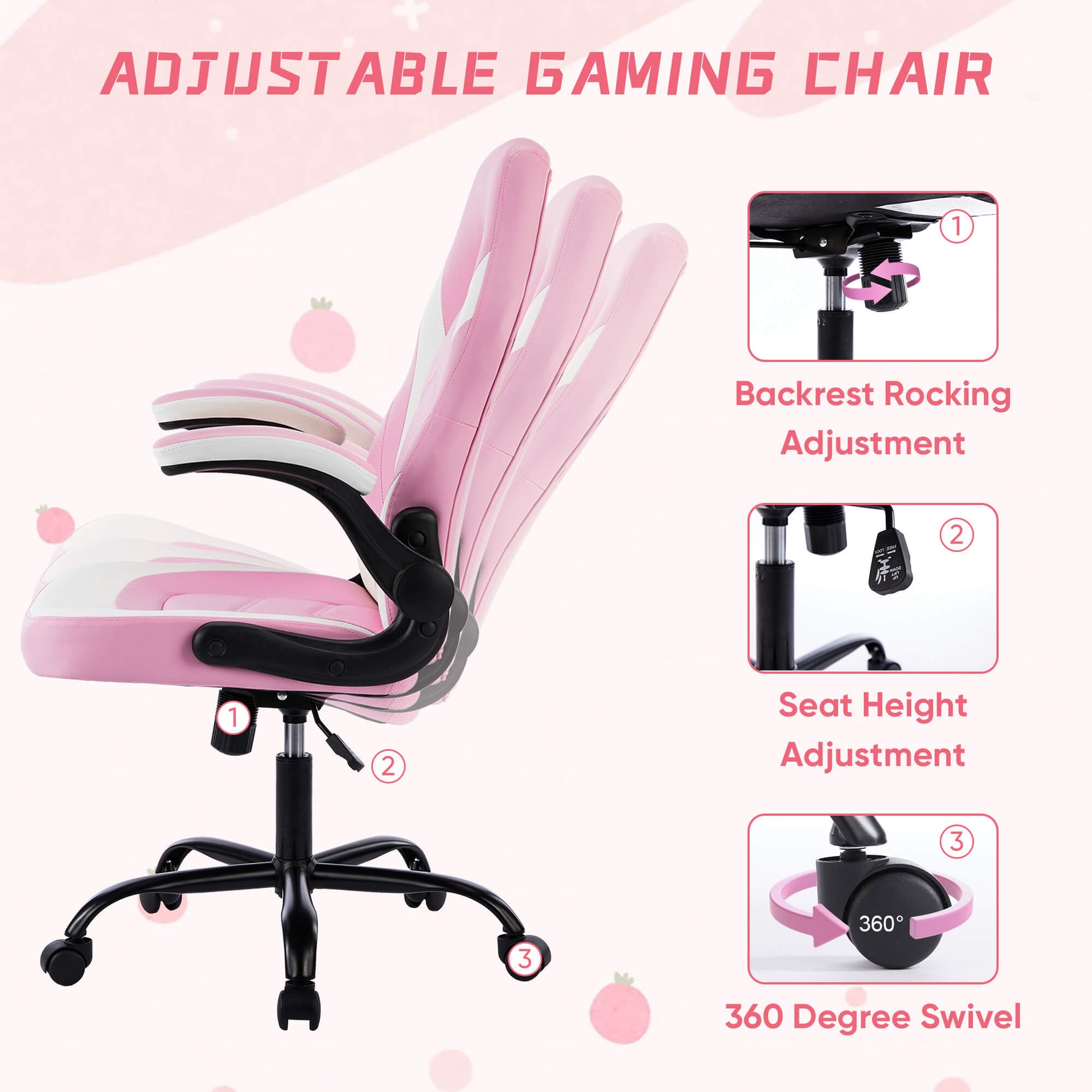 StockMAX Leather Gaming Chair Height Adjustable For Playroom