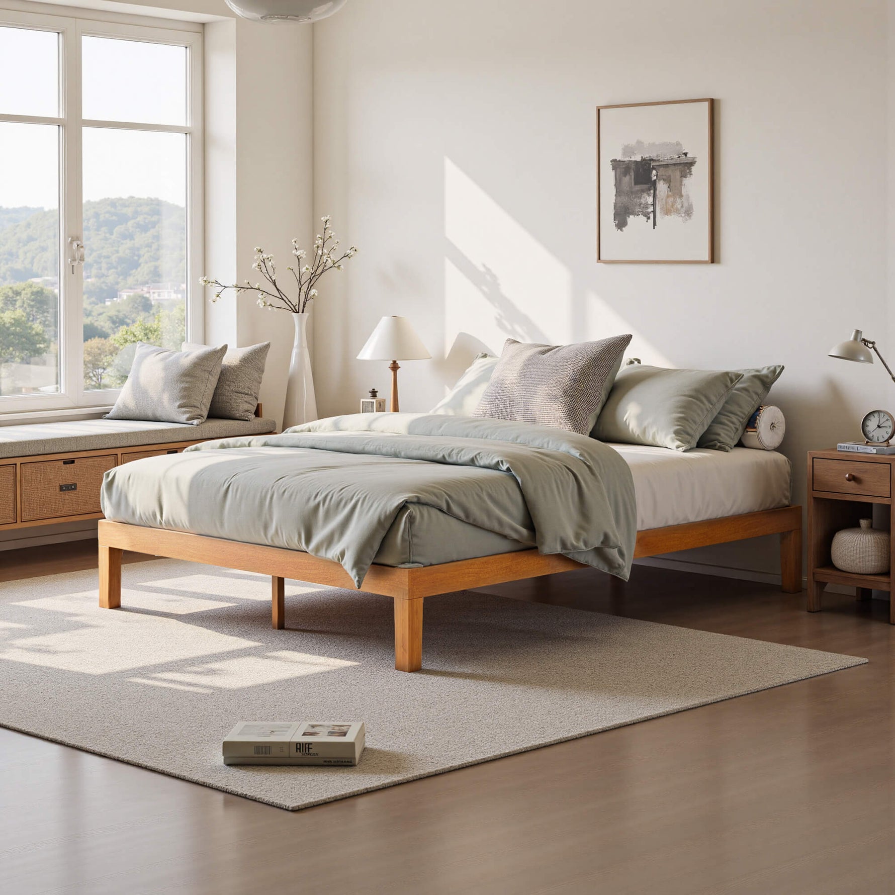 StockMAX Minimalist Solid Wood Bed Frame for Bedroom