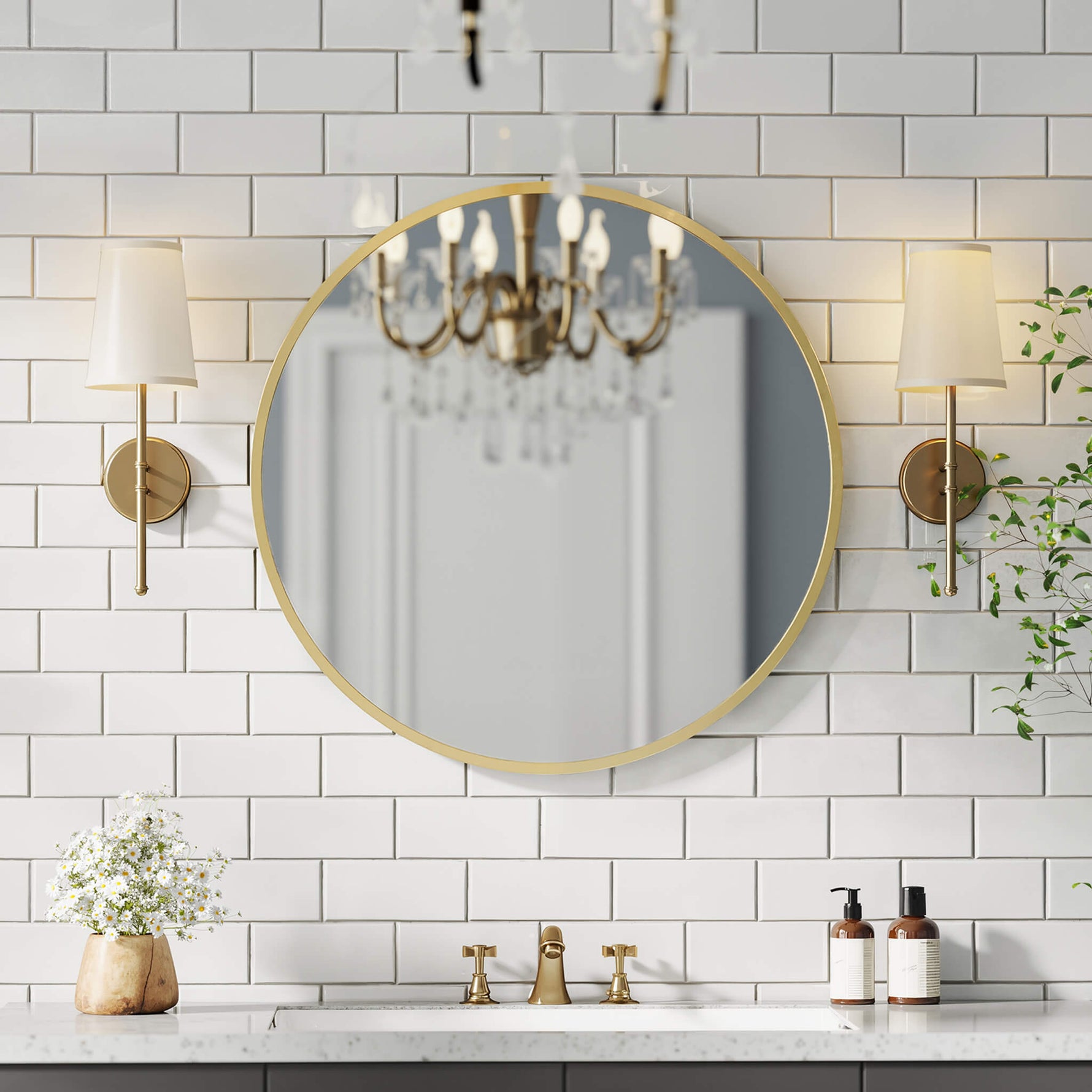 StockMAX Elegant Round Wall Mirror for Home