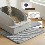 StockMAX Stainless Steel Cat Litter Box with Scoop & Double-Layer Mat