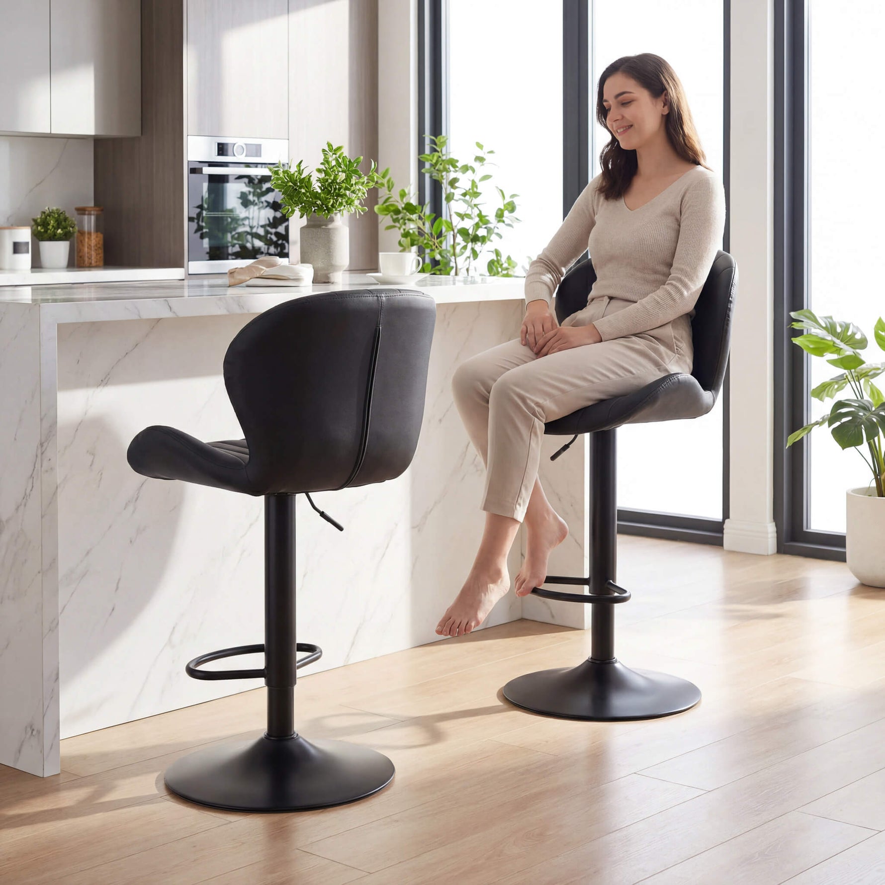 StockMAX Set of 2 Adjustable Swivel Bar Stools