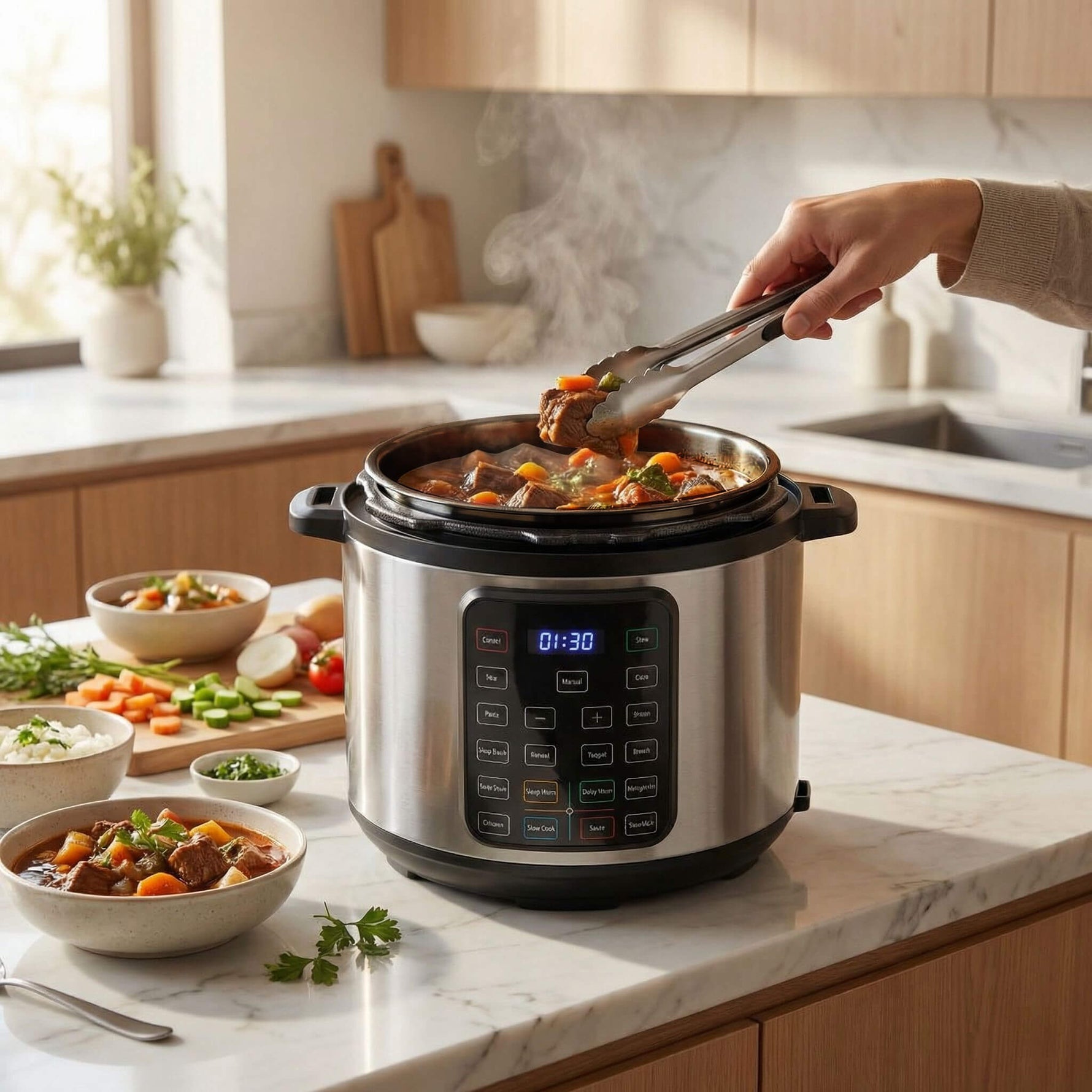 StockMAX 12-in-1 Electric Pressure Cooker with Stainless Steel Pot