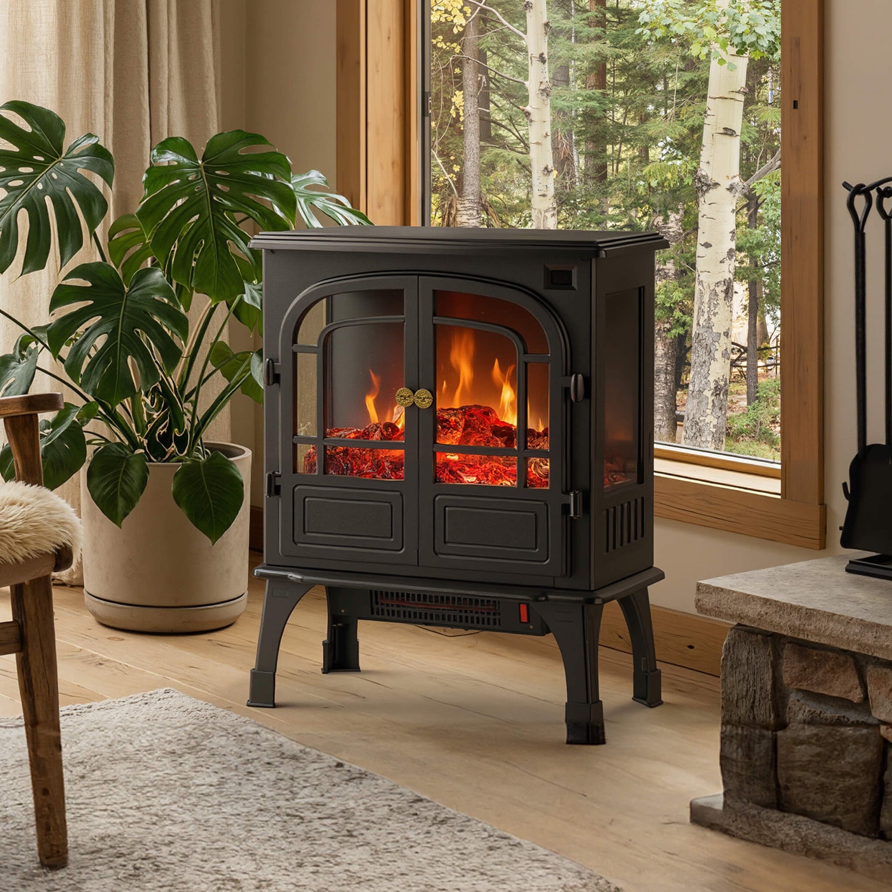 StockMAX Freestanding Electric Heater with 2 Heating Modes for Indoor Use