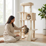 StockMAX 63 Inch Plush Cat Tree Tower for Indoor Cats