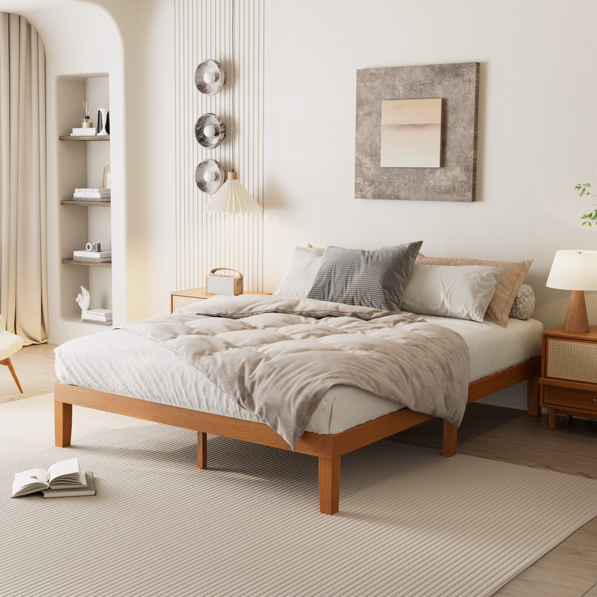 StockMAX Minimalist Solid Wood Bed Frame for Bedroom