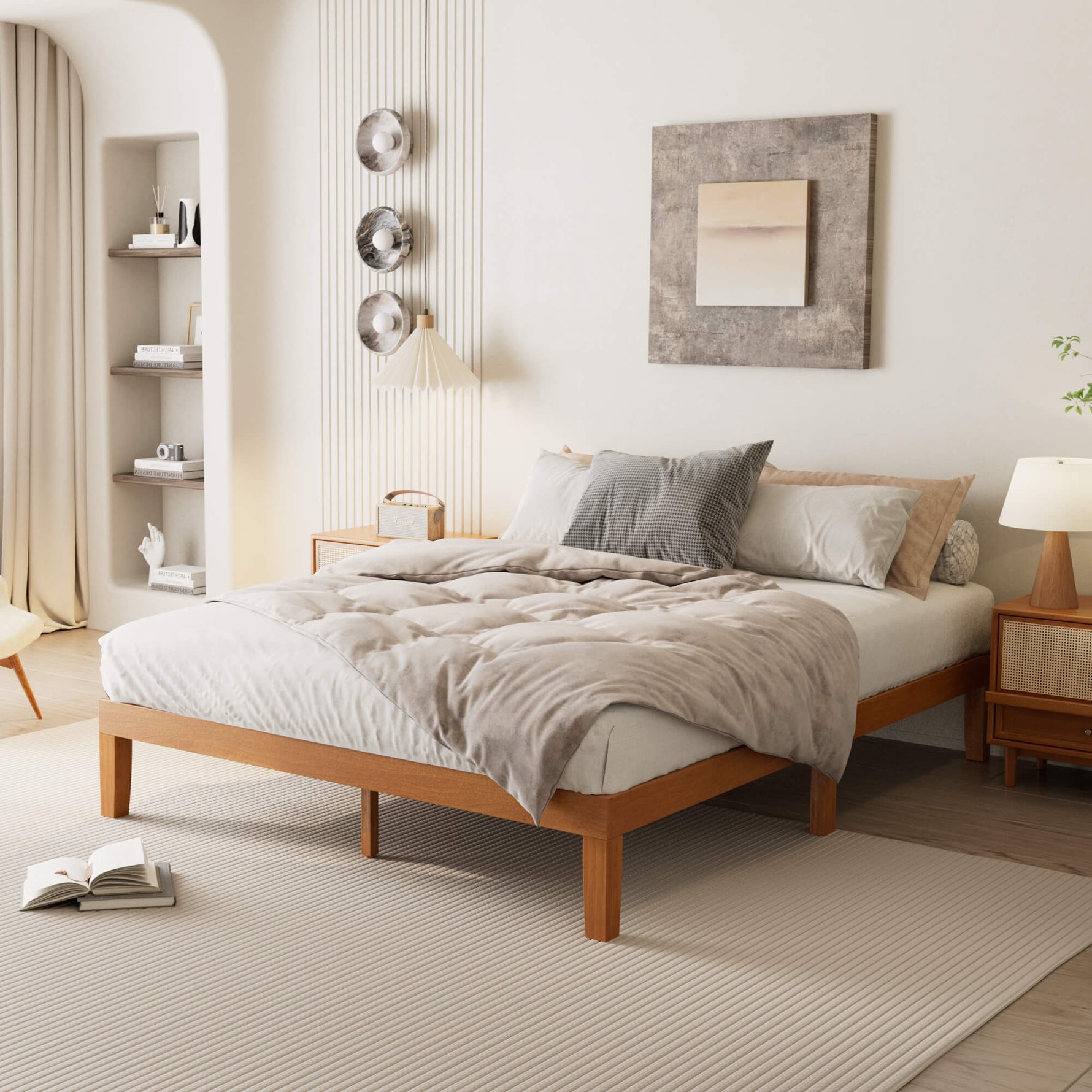 StockMAX Minimalist Solid Wood Bed Frame for Bedroom